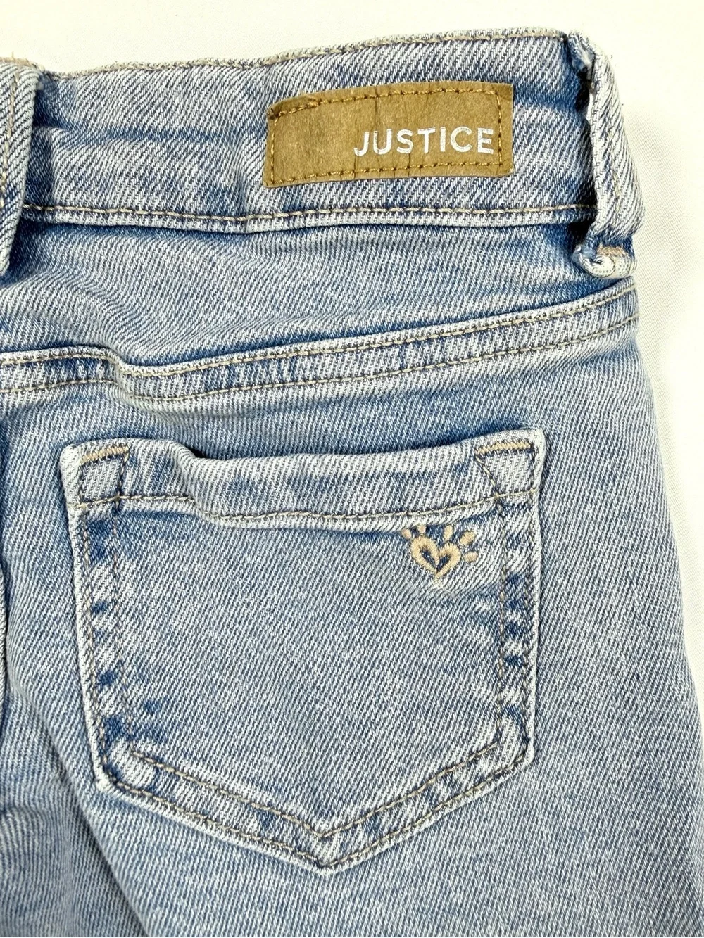 JUSTICE Girls Cargo Wide Leg Jeans 6 Light Wash Baggy Skater Y2K Denim‎ Street